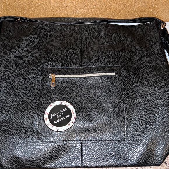 NEW FAUX LEATHER 2 in 1 SHOULDER/BACKPACK - Picture 1 of 3
